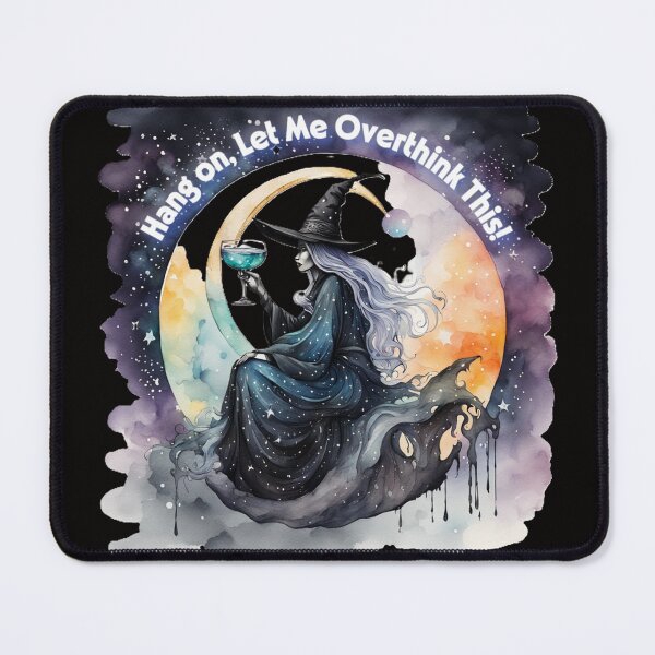 Item preview, "Overthinking Witch – Mystical Witchcore Art for Stickers, Shirts & Home Decor" designed and sold by KawaiiUplift27.