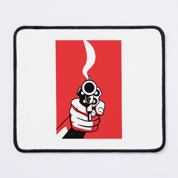Item preview, Bold Pop Art Smoking Gun – Graphic Red & Black Illustration designed and sold by Rotisseriechi1.