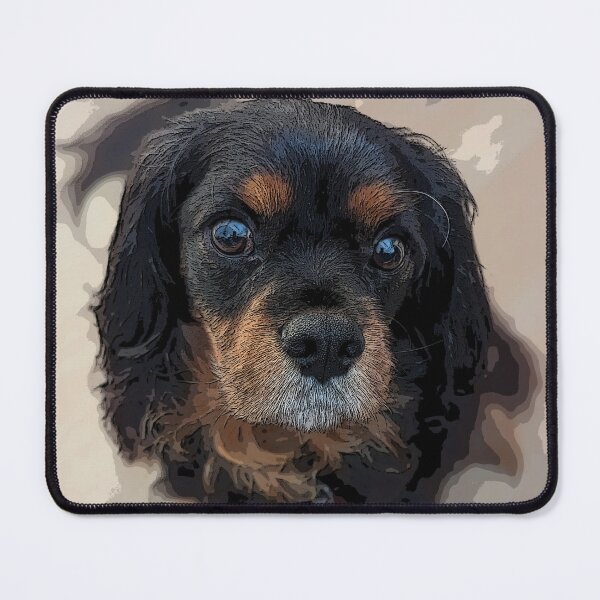Item preview, Waggy Black and Tan Cavalier King Charles Spaniel designed and sold by Lisa Liberty.
