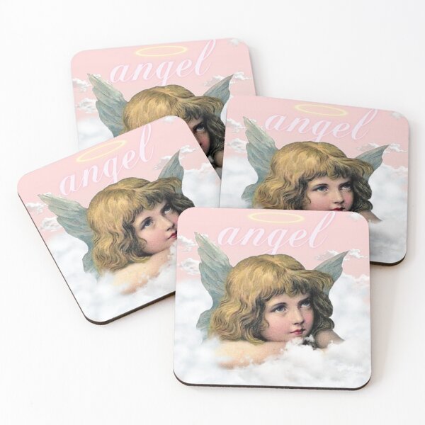 Item preview, Vintage Angel in Clouds – Pastel Aesthetic Art Print designed and sold by Heavenly-Cloudz.