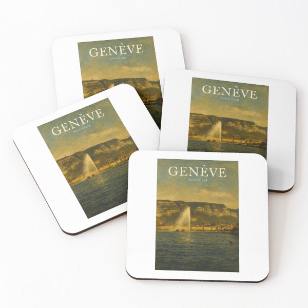 Item preview, Vintage Poster of Geneva’s Jet d’Eau and Salève designed and sold by Arcadja.