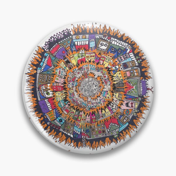 Item preview, MONSTRO-CITIES CONFLAGRATION BIAS MANDALA designed and sold by tinygetupstudio.