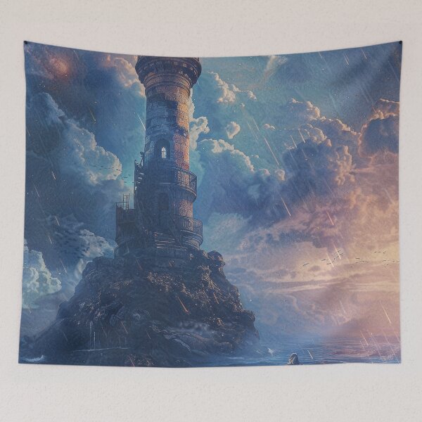 Item preview, Beacon of Dusk - Nautical Fantasy Lighthouse Seascape designed and sold by QuantumDrift.