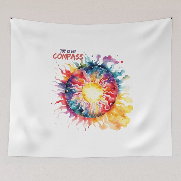Item preview, Joy Is My Compass – Boho Sun Spiritual Art designed and sold by BlueMorpho77.
