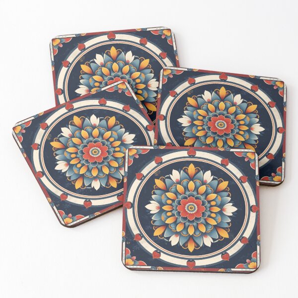 Item preview, Authentic Korean Dancheong Lotus Panel – Traditional Buddhist Temple Ceiling Design, Vintage Hand-Painted Ornament designed and sold by jelonkaa.
