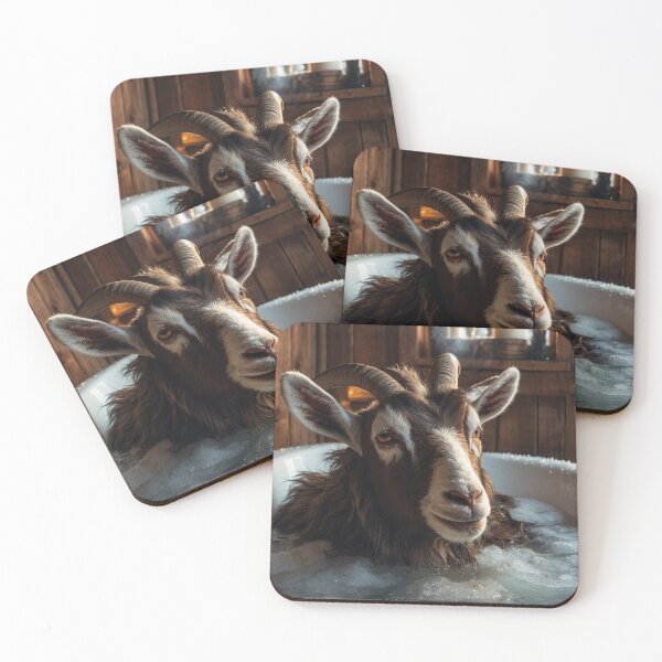 Item preview, Goat Relaxing in Rustic Bubble Bath designed and sold by vk09.