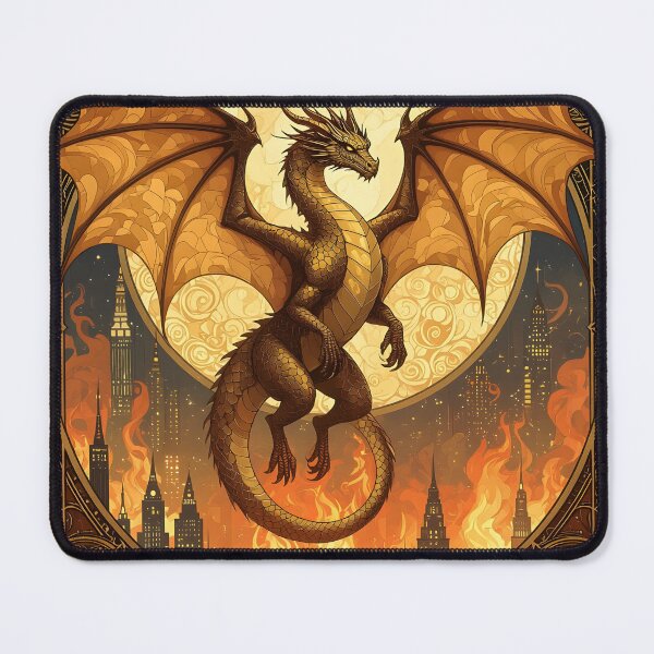 Item preview, Burning City Dragon designed and sold by ChanceTwoArt.