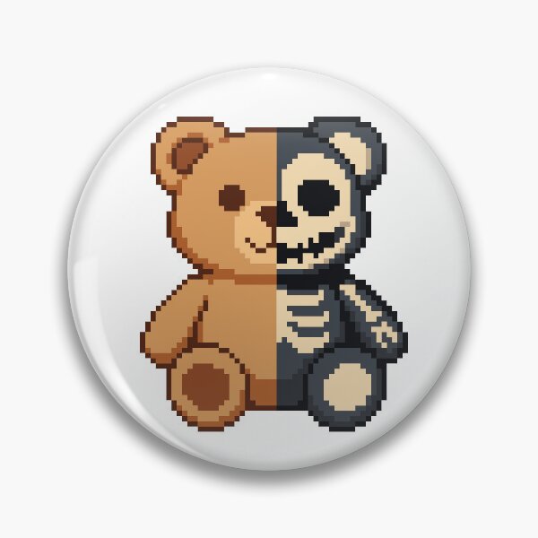 Item preview, Pixel Creepy-Cute Bear – Original Brown & Black designed and sold by retro_pixel.