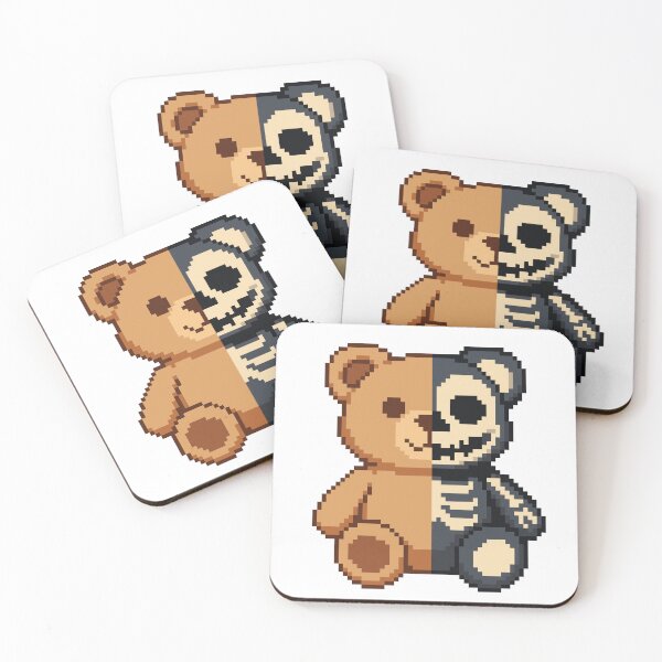 Item preview, Pixel Creepy-Cute Bear – Original Brown & Black designed and sold by retro_pixel.