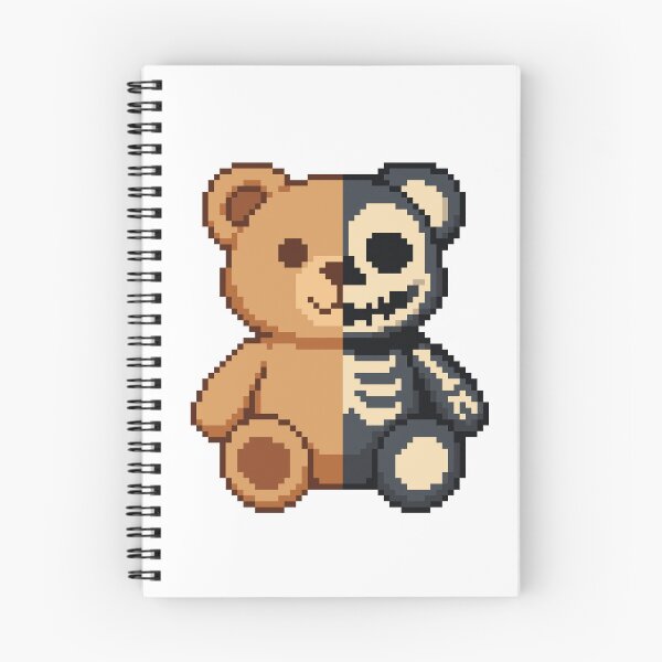 Item preview, Pixel Creepy-Cute Bear – Original Brown & Black designed and sold by retro_pixel.