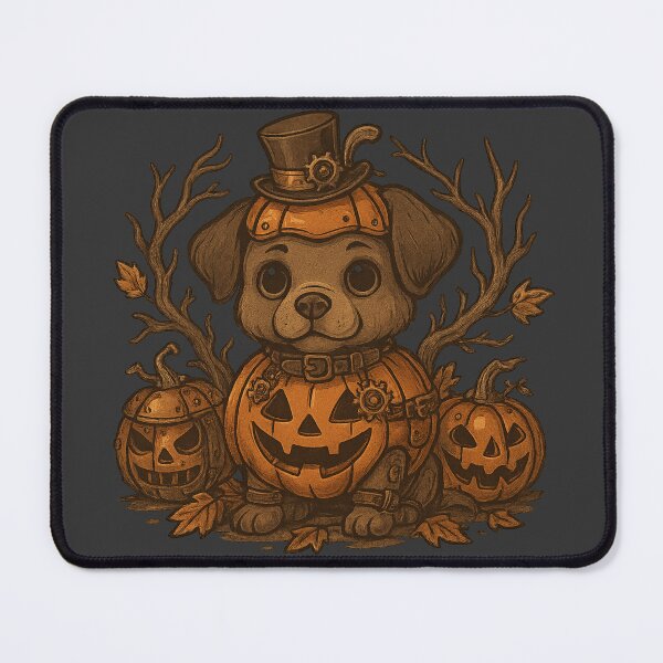 Item preview, Steampunk Halloween Puppy – Gothic Pumpkin Dog designed and sold by KateVil.
