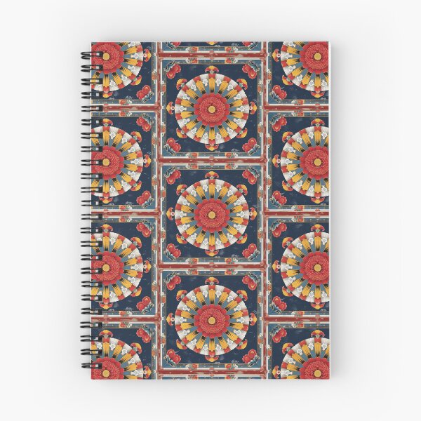 Item preview, Traditional Korean Dancheong Chrysanthemum Ceiling Panel – Authentic Buddhist Temple Decoration designed and sold by jelonkaa.