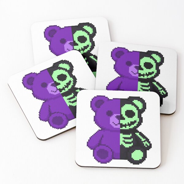 Item preview, Pixel Creepy-Cute Bear – Spooky Purple & Green designed and sold by retro_pixel.