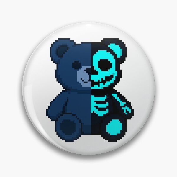Item preview, Pixel Creepy-Cute Bear – Neon Blue Glow designed and sold by retro_pixel.