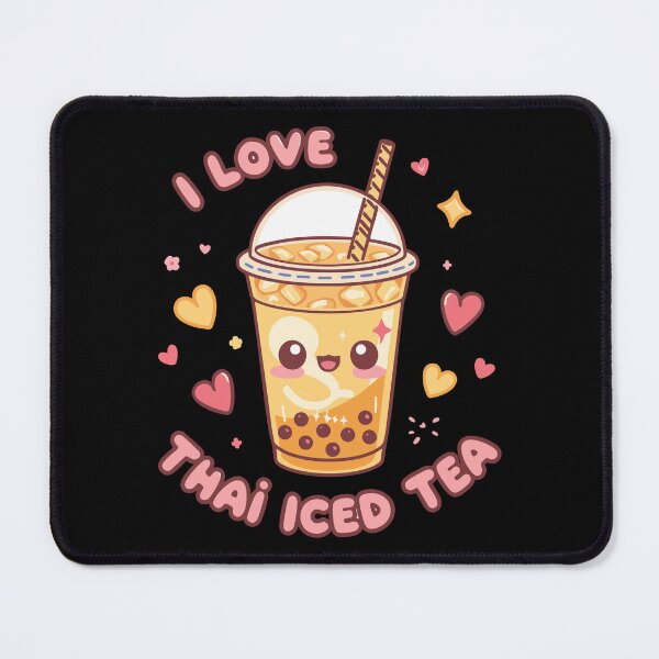 Item preview, Kawaii Thai Iced Tea – Cute bubble tea design with heart and milk swirls designed and sold by Hans-Design.