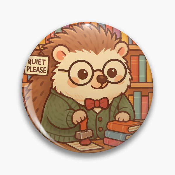 Item preview, Librarian Hedgehog – Kawaii Book Lover with Glasses designed and sold by LuKreate.