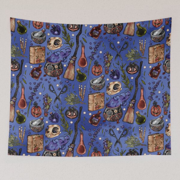 Item preview, Kitchen Witch Blue background designed and sold by JJLosh.