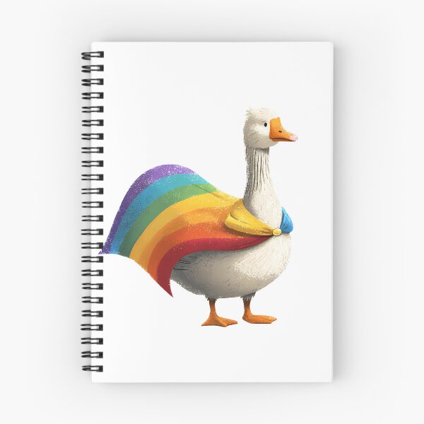 Item preview, Silly Goose in Rainbow Cape designed and sold by ColorFlowArt.