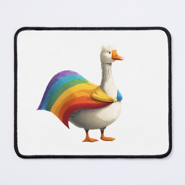 Item preview, Silly Goose in Rainbow Cape designed and sold by ColorFlowArt.