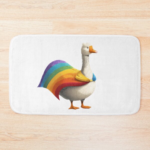 Item preview, Silly Goose in Rainbow Cape designed and sold by ColorFlowArt.