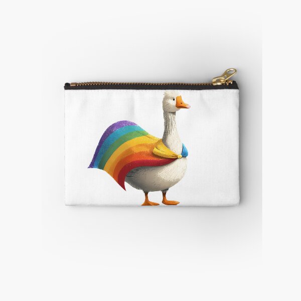 Item preview, Silly Goose in Rainbow Cape designed and sold by ColorFlowArt.