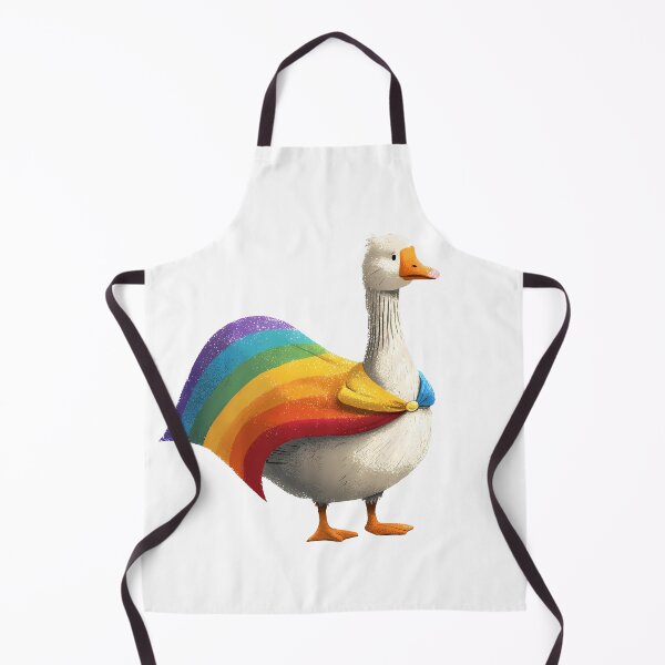 Item preview, Silly Goose in Rainbow Cape designed and sold by ColorFlowArt.