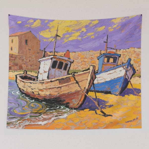 Item preview, Paignton Harbour(watercolour + AI) designed and sold by artsmeow.