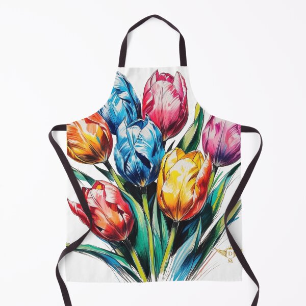 Item preview, Vibrant Multicolored Tulip Bouquet Spring Floral Art designed and sold by DM.