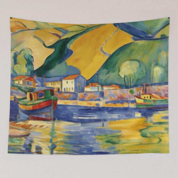 Item preview, Paignton Harbour3(watercolour + AI) designed and sold by artsmeow.