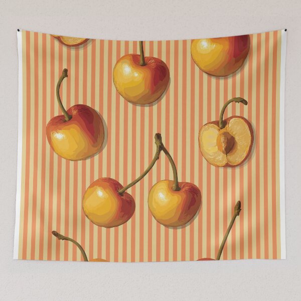 Item preview, Retro-Modern Cherry Stripes designed and sold by reka-designs.