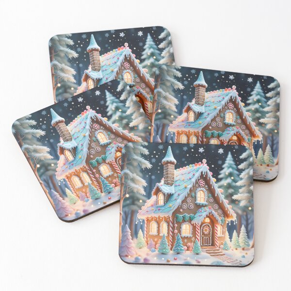 Item preview, Gingerbread House And Candy Cane In Teal designed and sold by debbiedwarika.