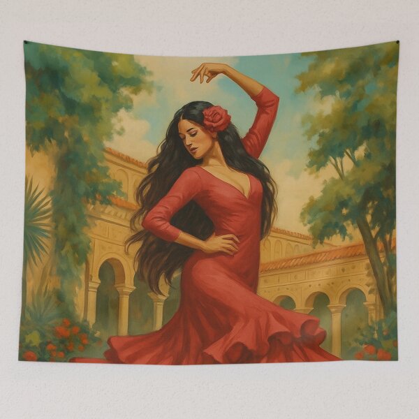 Item preview, Flamenco dancer red dress designed and sold by La Loca.