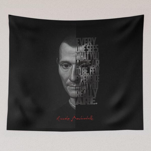 Item preview, Niccolò Machiavelli Black & White Half Portrait designed and sold by Enea Kelo.