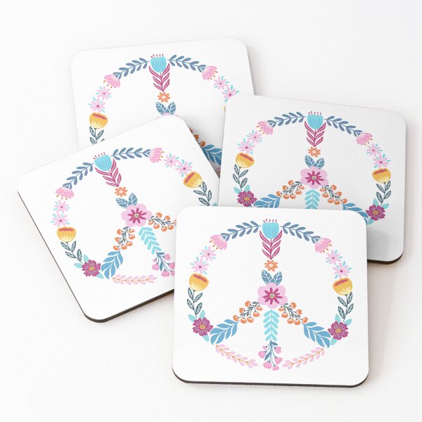 Item preview, floral peace sign designed and sold by DarlingMeadow.