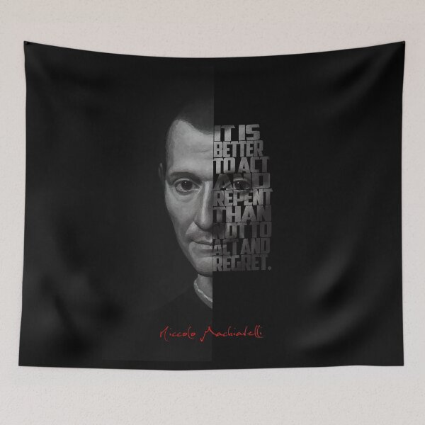Item preview, Niccolò Machiavelli Black & White Half Portrait designed and sold by Enea Kelo.