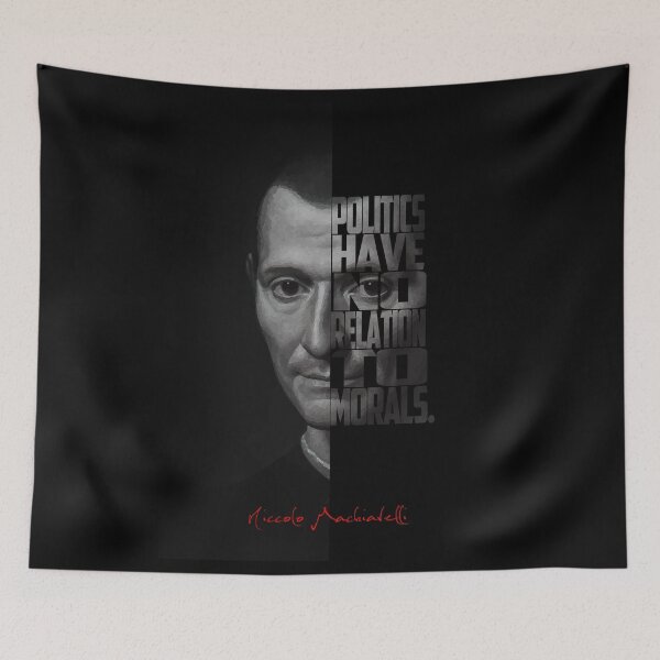Item preview, Niccolò Machiavelli Black & White Half Portrait designed and sold by Enea Kelo.