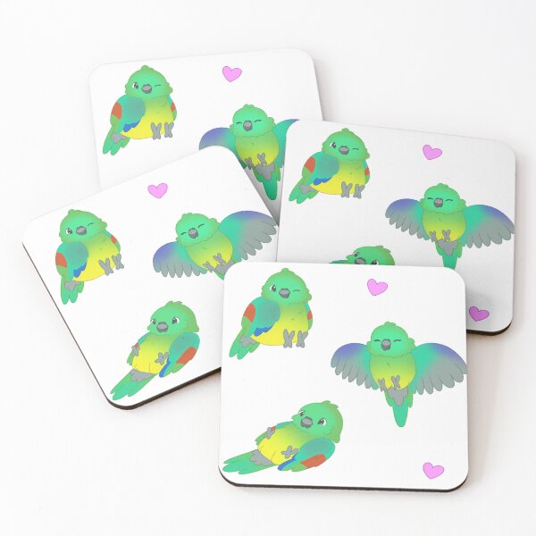 Item preview, Red Rumped  Parakeet grass parrot kawaii illustration  designed and sold by casserolepets.