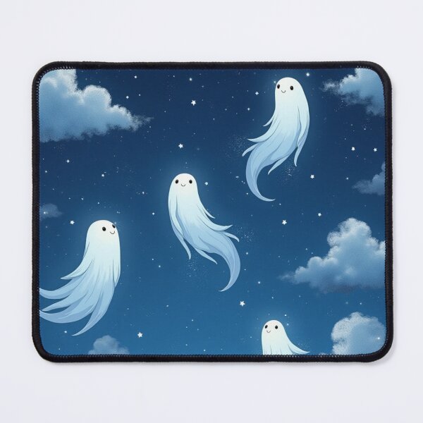 Item preview, Cute Ghosts Floating in the Night Sky designed and sold by rustyroofco.