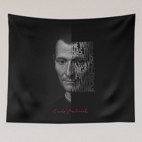 Item preview, Niccolò Machiavelli Black & White Half Portrait designed and sold by Enea Kelo.
