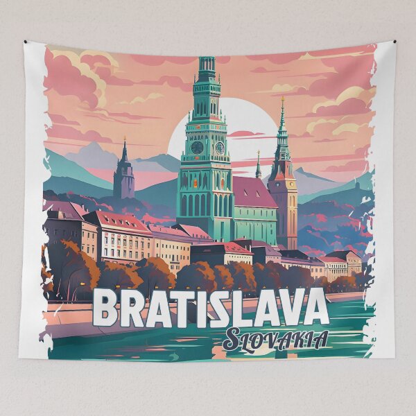 Item preview, Bratislava Slovakia Travel Poster Wall Design Decor Art designed and sold by GTwoThree.