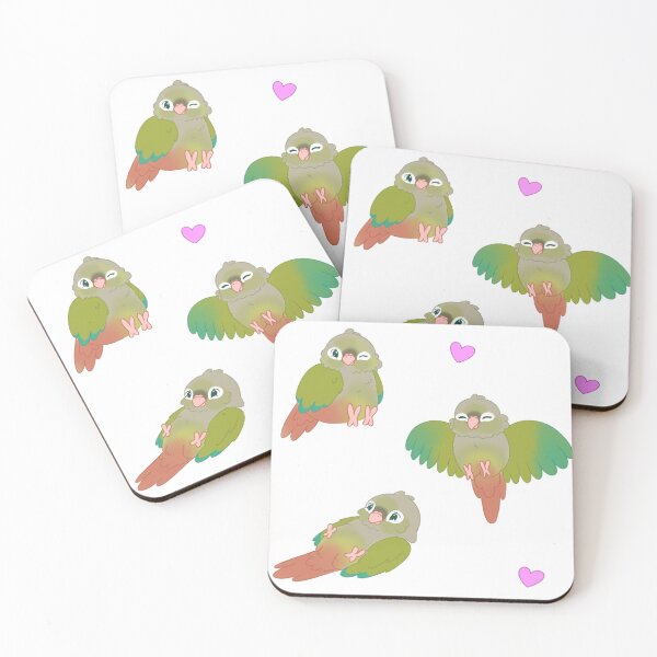 Item preview, Cinnamon Green Cheek Conure  Parakeet  parrot kawaii illustration designed and sold by casserolepets.
