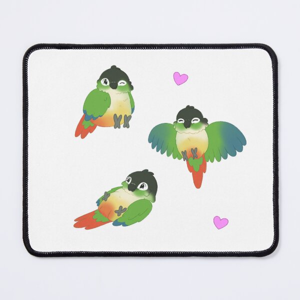 Item preview,  Green Cheek Conure  Parakeet  parrot kawaii illustration designed and sold by casserolepets.