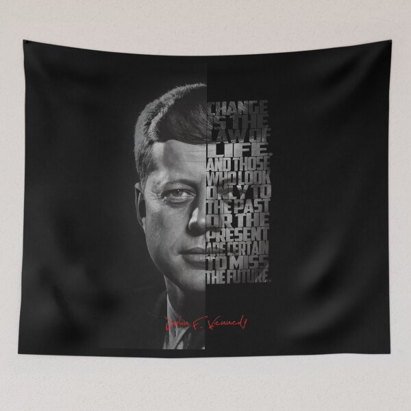 Item preview, John F. Kennedy Freedom Quote – Black and White Inspirational Portrait designed and sold by Enea Kelo.