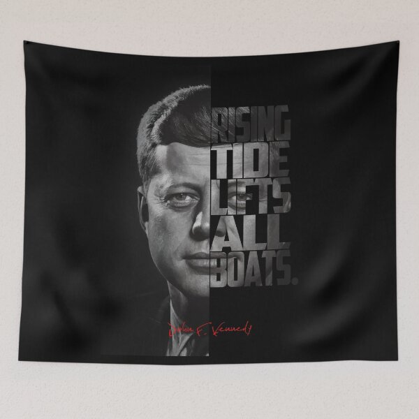 Item preview, John F. Kennedy Freedom Quote – Black and White Inspirational Portrait designed and sold by Enea Kelo.