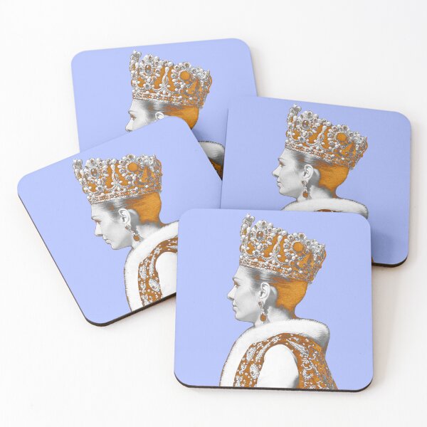 Item preview, ShahBanoo Farah Pahlavi Portrait Gold and Blue  designed and sold by MahsaWatercolor.