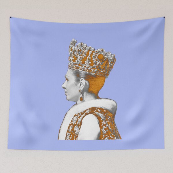 Item preview, ShahBanoo Farah Pahlavi Portrait Gold and Blue  designed and sold by MahsaWatercolor.