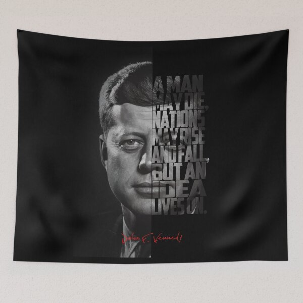 Item preview, John F. Kennedy Freedom Quote – Black and White Inspirational Portrait designed and sold by Enea Kelo.