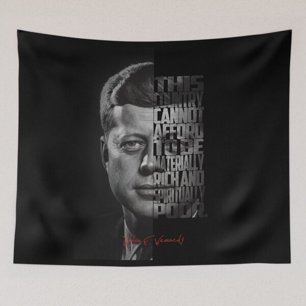 Item preview, John F. Kennedy Freedom Quote – Black and White Inspirational Portrait designed and sold by Enea Kelo.