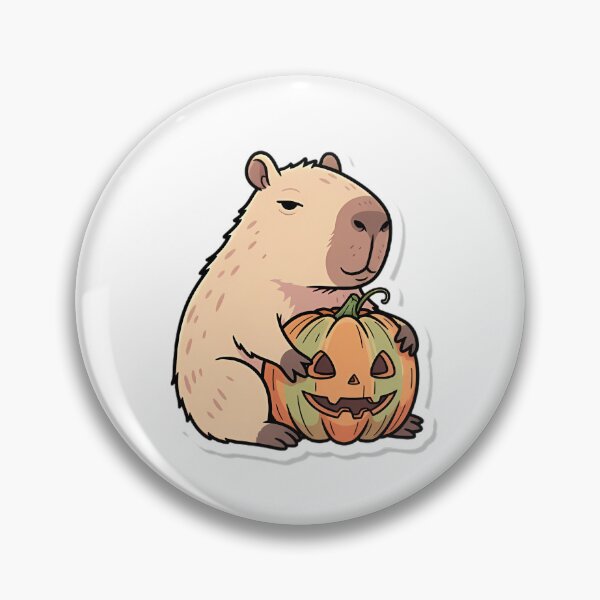 Item preview, Capybara Hugging a Halloween Pumpkin designed and sold by FreshPrintCo.