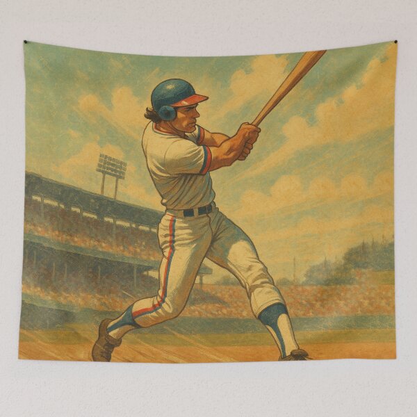 Item preview, Retro Baseball Player – Vintage Sports Poster Design designed and sold by PrometheusStyle.